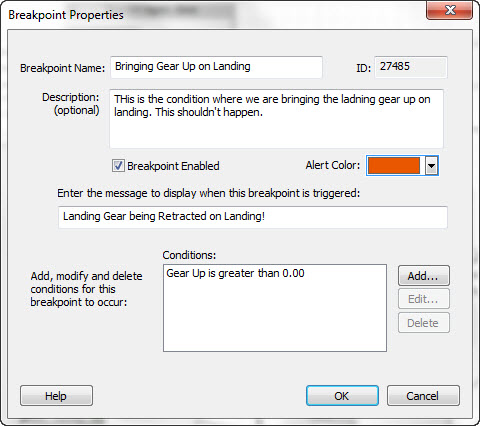 ai builder breakpoint properties dialog